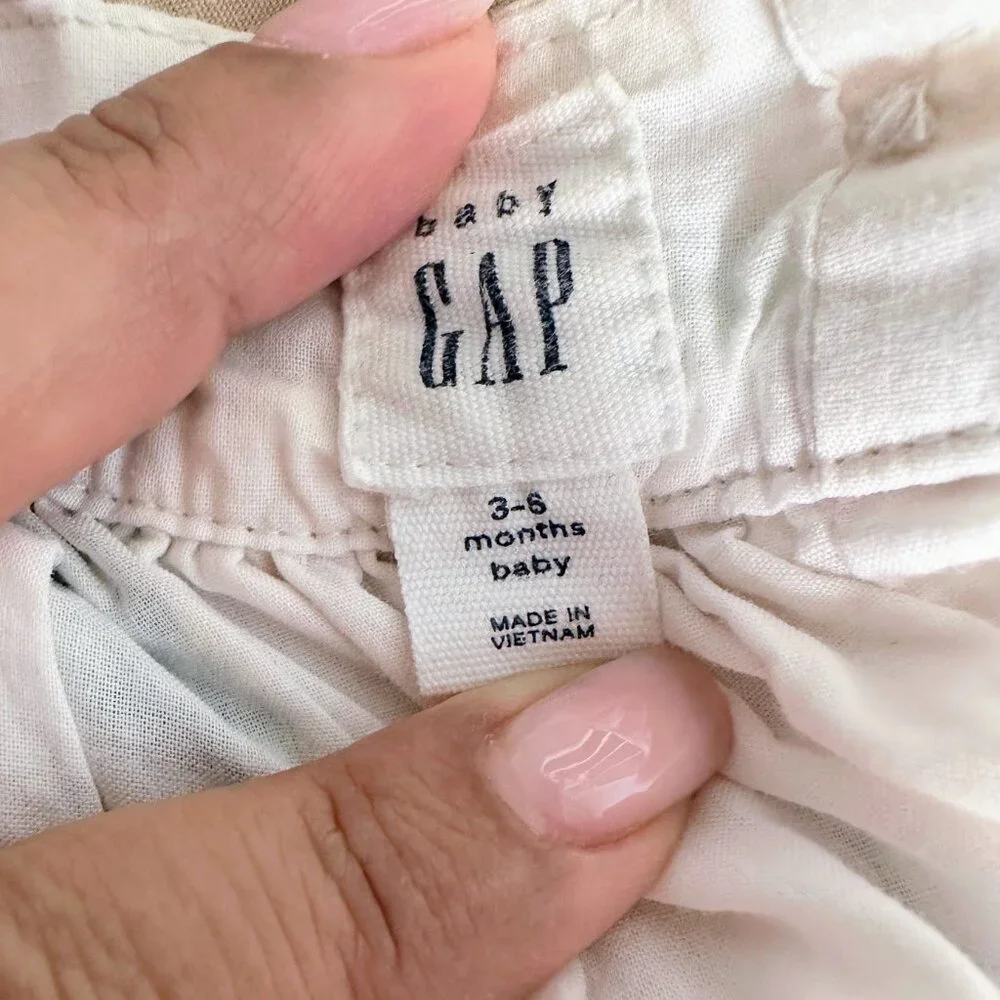GAP Baby Flutter Sleeve Floral White Dress with Bloomers 3-6 Months EUC